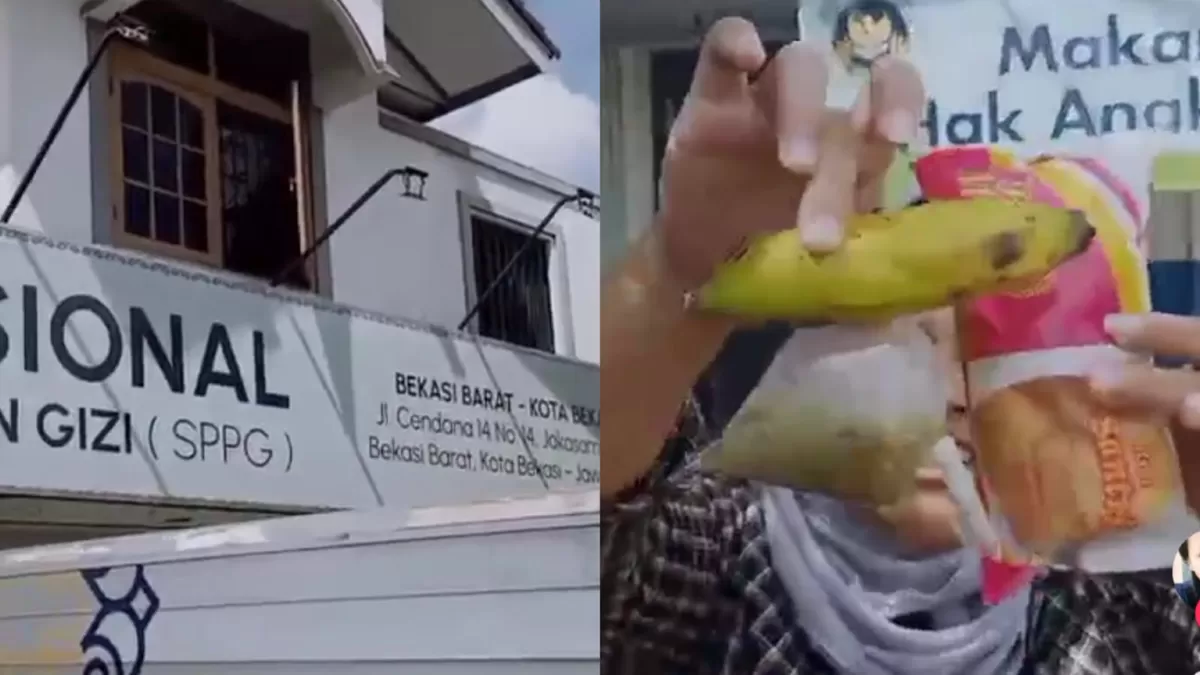 SPPG Bekasi Barat didatangi orang tua siswa karena menu MBG yang dibagikan. (TikTok/atindiskandar)