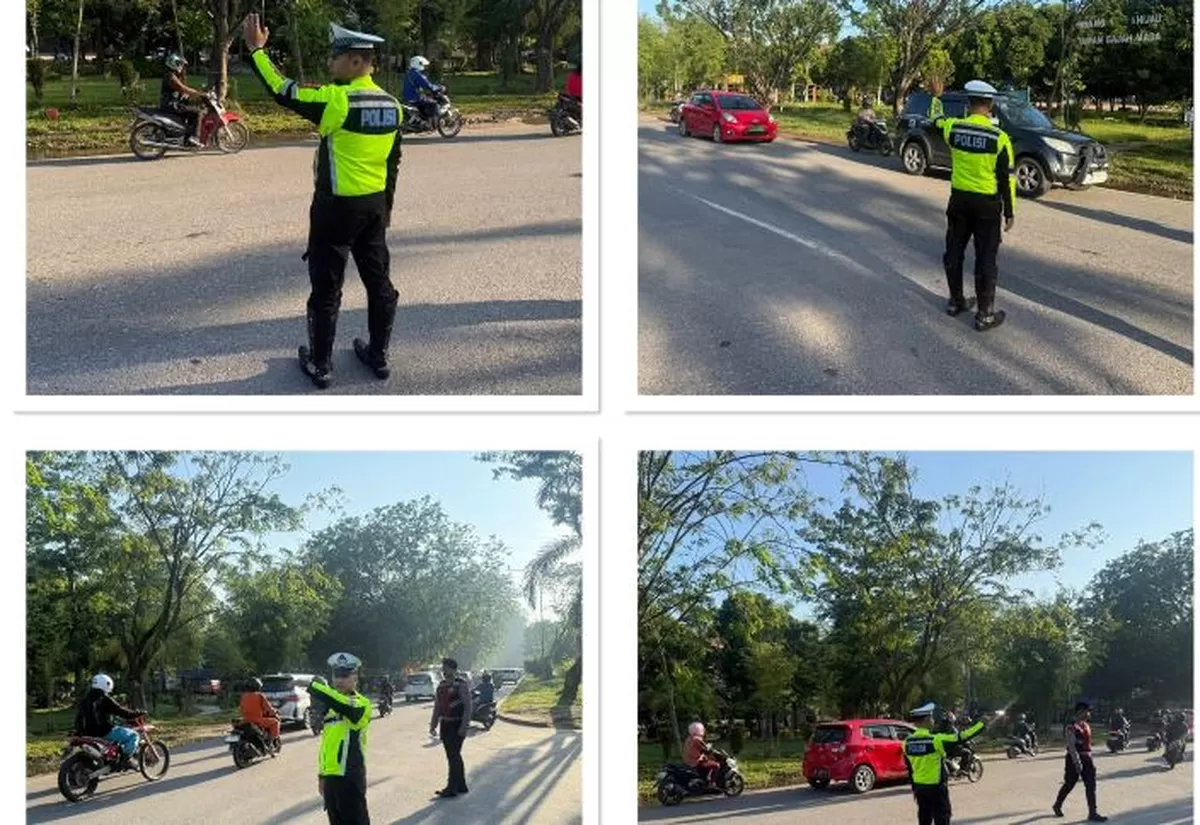 Satlantas Polresta Barelang Gelar Strong Point Pagi, Pastikan Arus Lalu Lintas Lancar