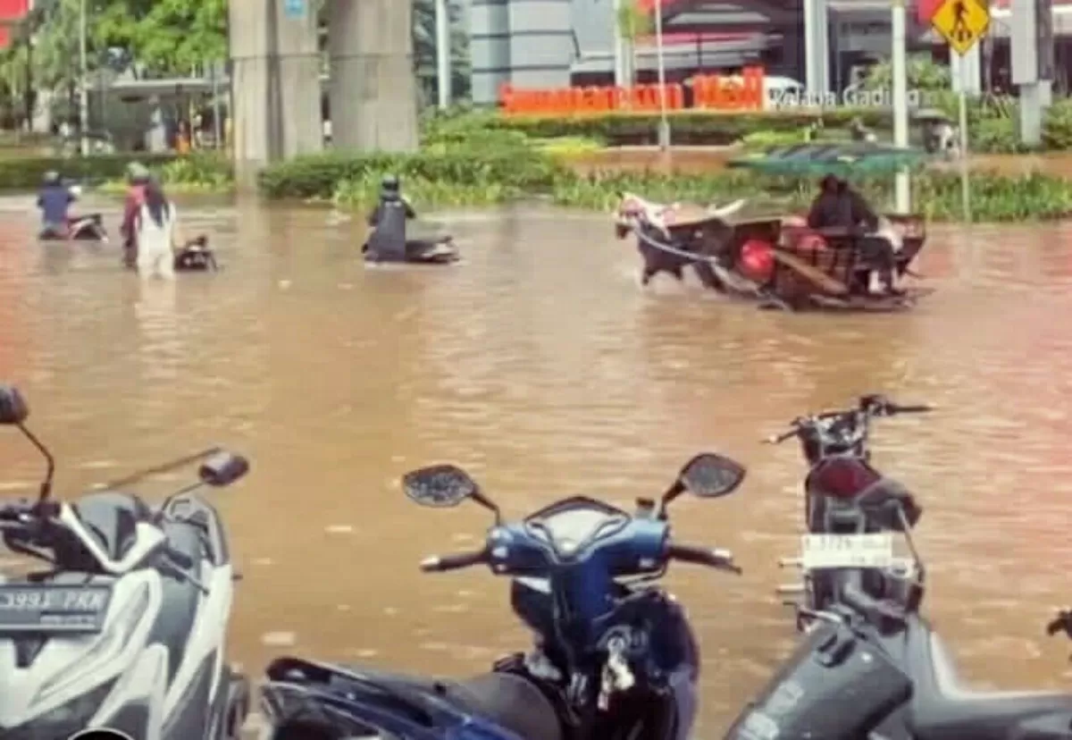 Video delman terobos banjir di Jakarta Utara (Instagram) 