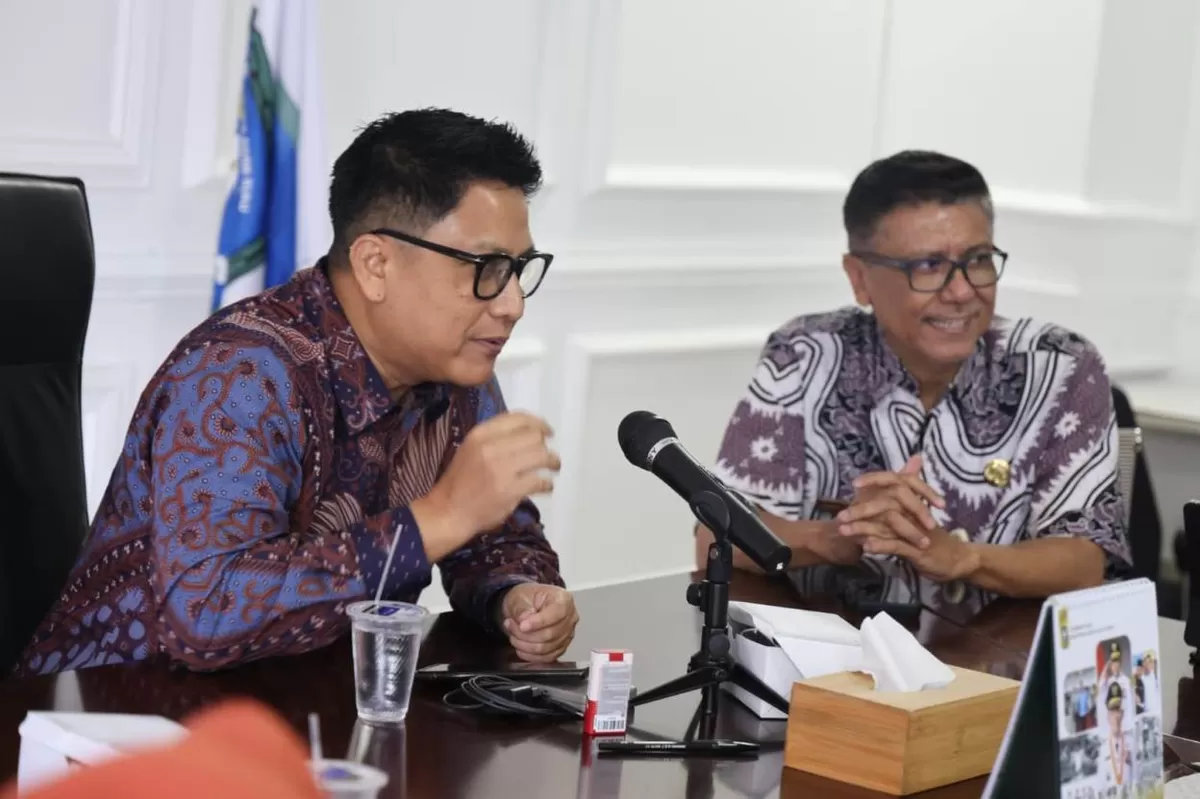 Pertemuan antara Jajaran Diskominfo Kepri dengan Bagian Tata Usaha dan Umum Kanwilkumham Kepri di Collaboration Room Kantor Dinas Kominfo Kepri, Gedung B 2 Dompak, Kamis, 22 Januari 2026. Foto/Ist.