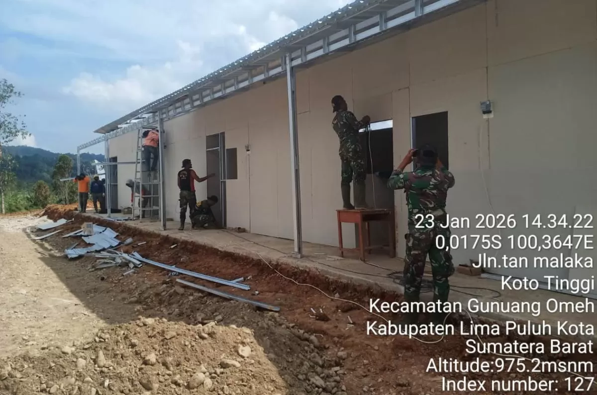 Pembangunan Huntara di Sumbar Dikebut, Sebagian Siap Huni