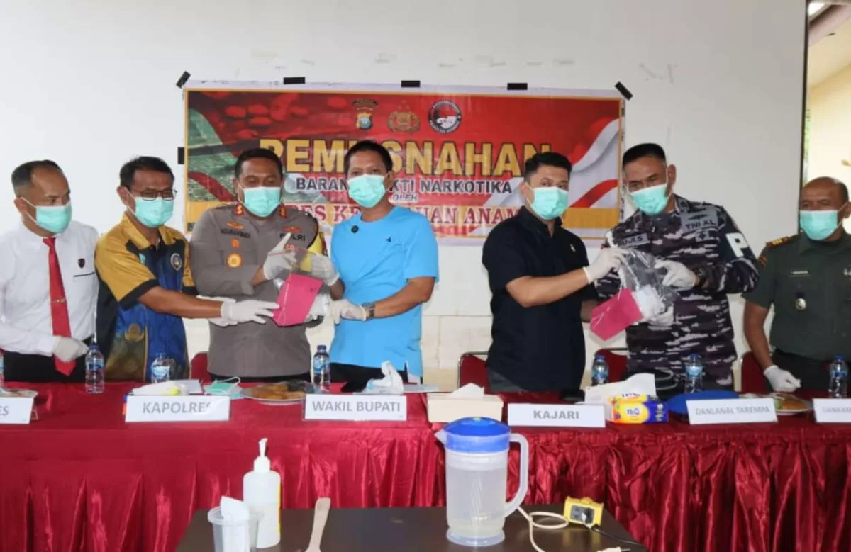 56,51 Gram Sabu Hasil Pengungkapan Satresnarkoba Polres Kepulauan Anambas Dimusnahkan