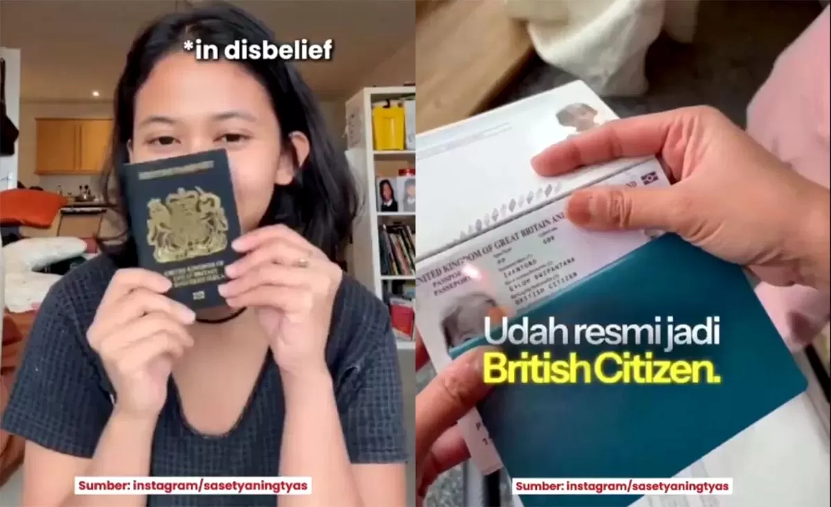 DS mantan  penerima beasiswa LPDP dengan senang memperlihatkan paspor milik anaknya telah menjadi warga negara Inggris./net