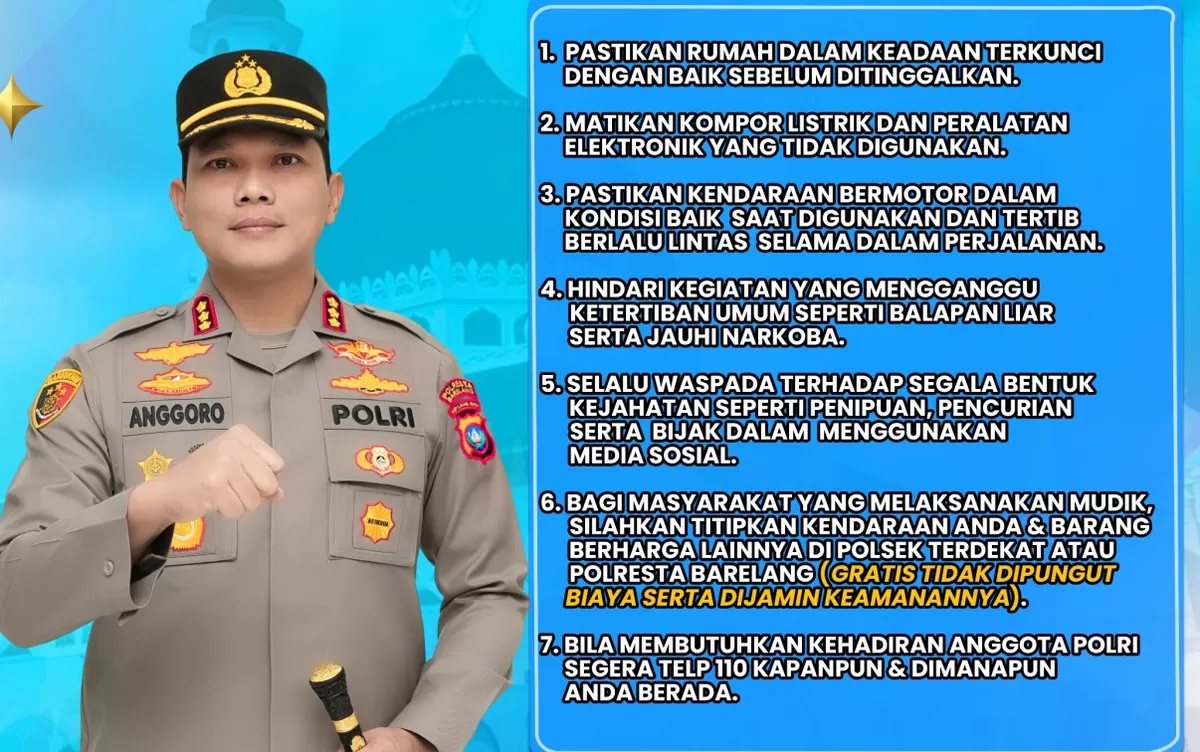 Kapolresta Barelang Imbau Masyarakat Tingkatkan Kewaspadaan Menjelang dan Selama Mudik Lebaran 2026