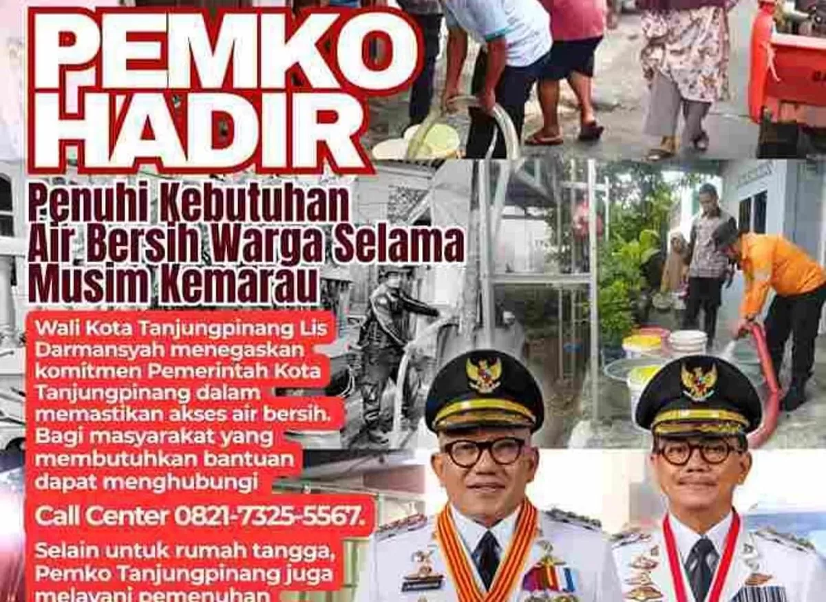 Musim Kemarau, Pemko Tanjungpinang Siapkan Bantuan Air Bersih untuk Masyarakat