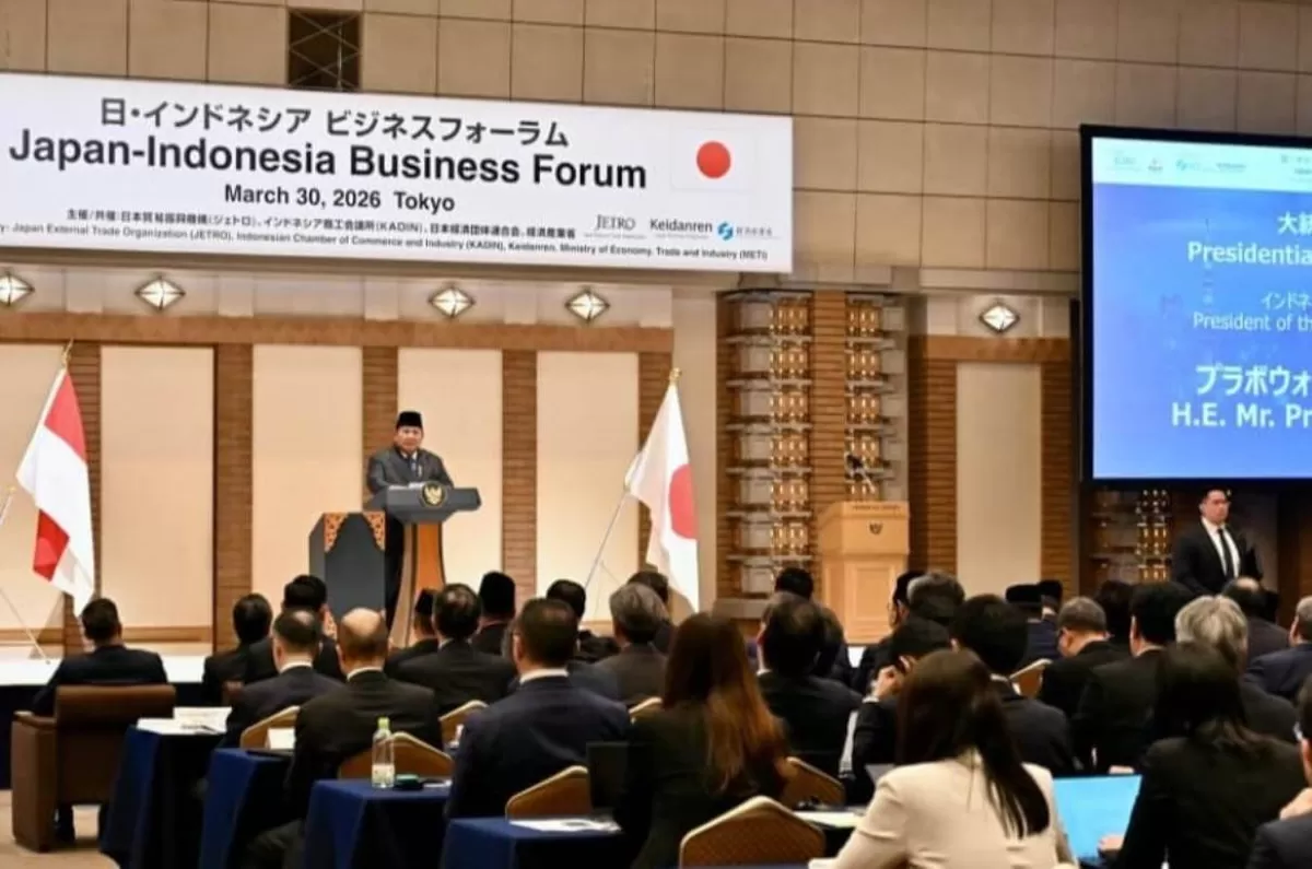 Presiden Republik Indonesia Prabowo Subianto menghadiri Forum Bisnis Indonesia-Jepang yang digelar di Imperial Hotel Tokyo pada Senin, 30 Maret 2026. Foto: Ist.