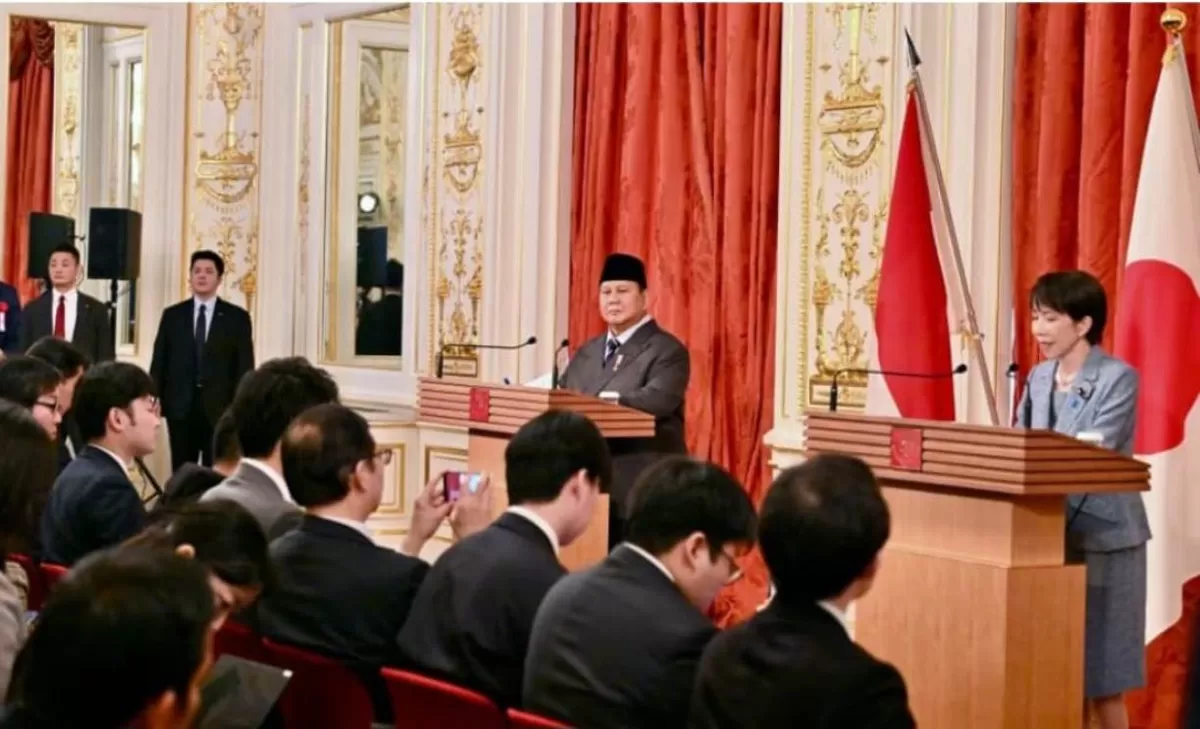 Presiden Republik Indonesia Prabowo Subianto dan Perdana Menteri (PM) Jepang Sanae Takaichi melakukan pernyataan pers bersama usai pertemuan bilateral yang digelar di Istana Akasaka, Tokyo, pada Selasa, 31 Maret 2026. Foto: Ist.