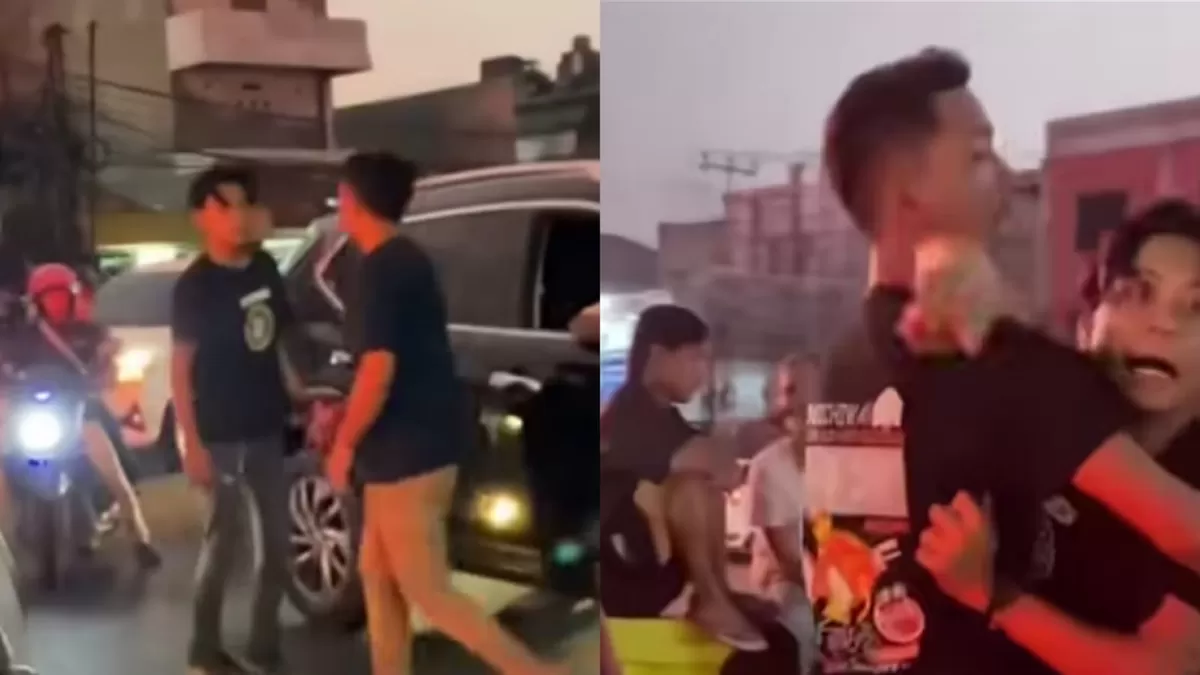 Viral aksi &lsquo;Bang Jago&rsquo; lakukan pemukulan pada perempuan di Cibinong, Jawa Barat.  (Instagram/bogor.keras)