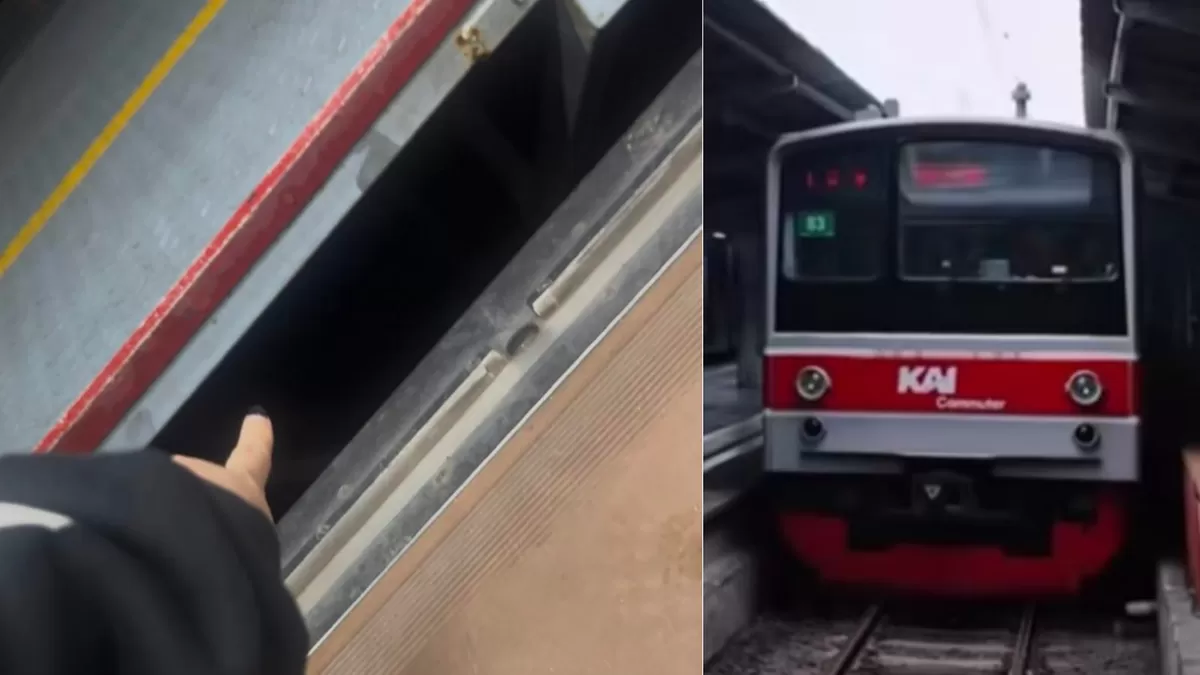 Viral penumpang KRL menciduk pria di bawah peron untuk merekam diam-diam. (Threads/andinewst - Instagram/commuterline)