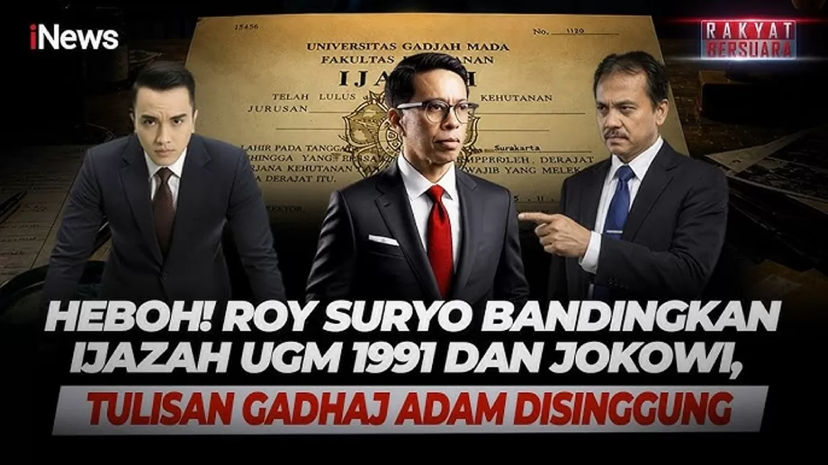 Roy Suryo dalam tayangan program Rakyat Bersuara di iNews TV terkait ijazah mantan Presiden Jokowi.(foto: tangkapan layar video)