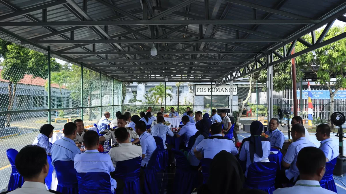 Kunjungan dalam rangka memperkaya wawasan di bidang pemasyarakatan, Jabatan Penjara Malaysia saat berada di Lapas Batam. (Muhammad Kamil)
