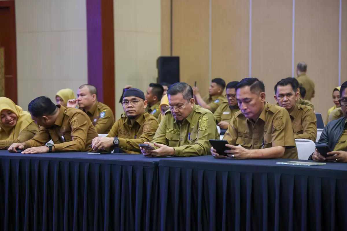 Rakor dan Bimtek Penguatan PPID se Kabupaten/Kota diikuti sekitar 160 peserta dari OPD se kabupaten/kota. (Foto: Diskominfo Kepri)