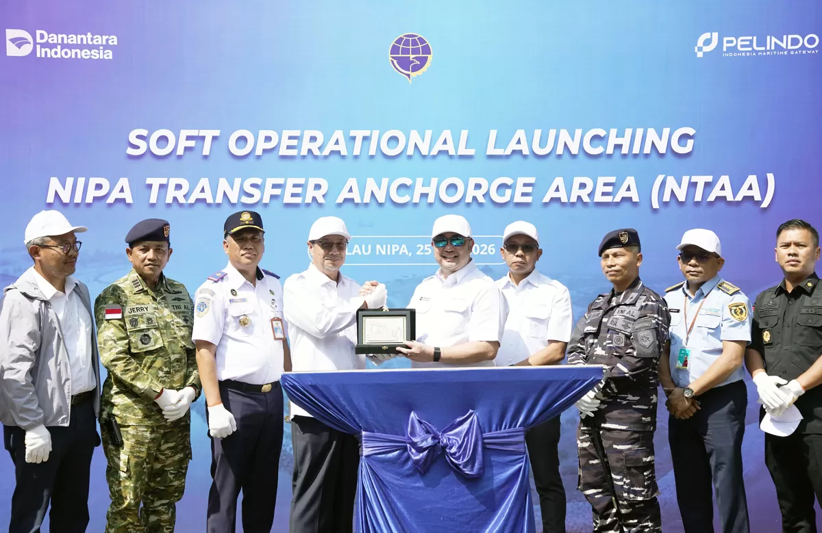 Pelindo melakukan Soft Operational Launching NTAA (Nipah Transfer Anchorage Area) di Pelabuhan Feri Harbour Bay, Kepulauan Riau, sebagai langkah awal pengoperasian layanan kepelabuhanan strategis di Perairan Nipa, Senin 25 Mei 2026.