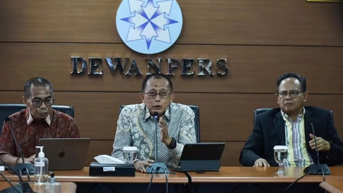 Dewan Pers adakan konferensi pers di Jakarta terkait revisi UU Hak Cipta. (Foto:Antara) 