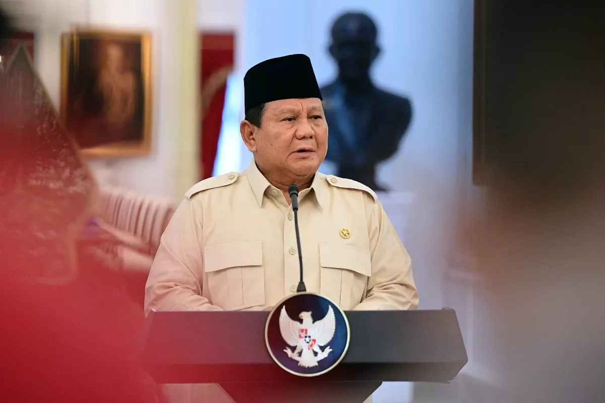 Presiden Prabowo Subianto saat memberikan keterangan pers di Istana Merdeka, Jakarta. (Photo Ist)