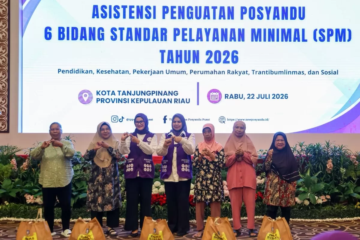 Posyandu menggelar kegiatan Asistensi Penguatan Posyandu Enam Bidang Standar Pelayanan Minimal (SPM) Tahun 2026 di Aula Wan Seri Beni, Dompak. (Diskominfo Kepri.)