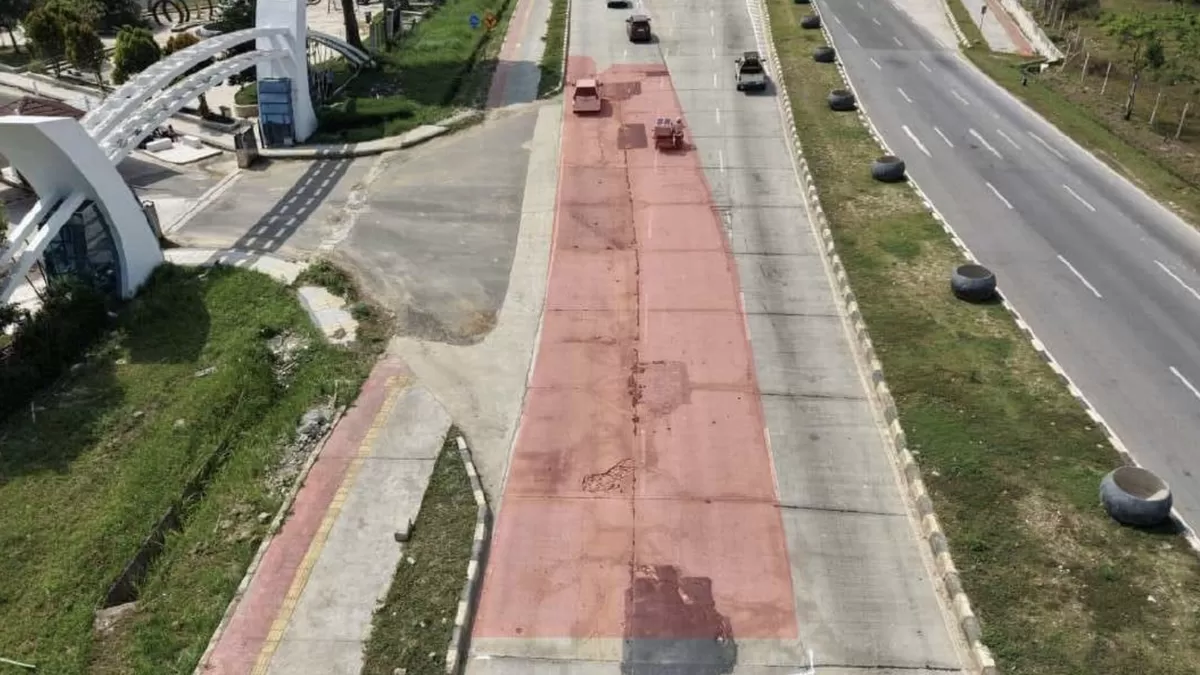 Perbaikan ruas Jalan Gajah Mada dari Pura Agung Amertha Buana hingga Taman Kota. (Humas BP Batam.)