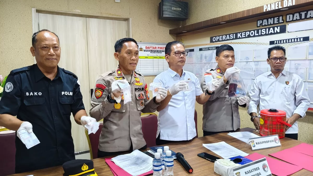 Satresnarkoba Polres Bintan ungkap dua kasus narkotika di Lapas dan Tanjung Uban, Kamis 6 Agustus 2026.