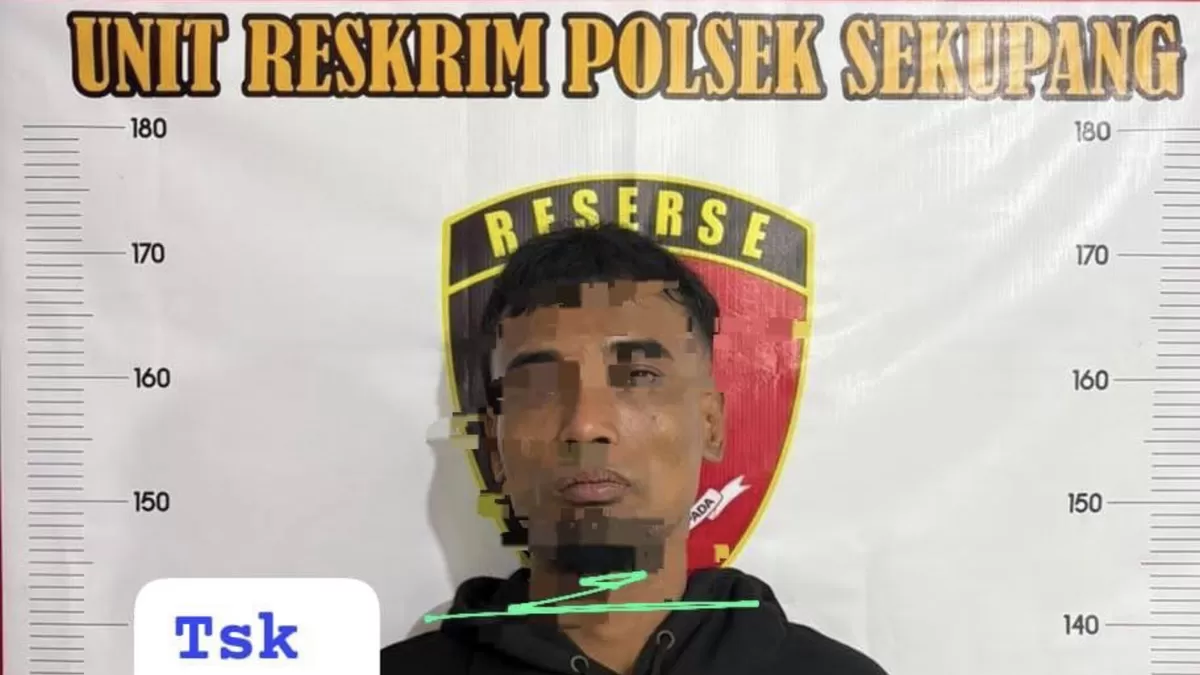Terduga pelaku berinisial S, 30 tahun, diringkus di kawasan Simpang Dam, Kecamatan Sei Beduk. (Muhammad Kamil.)