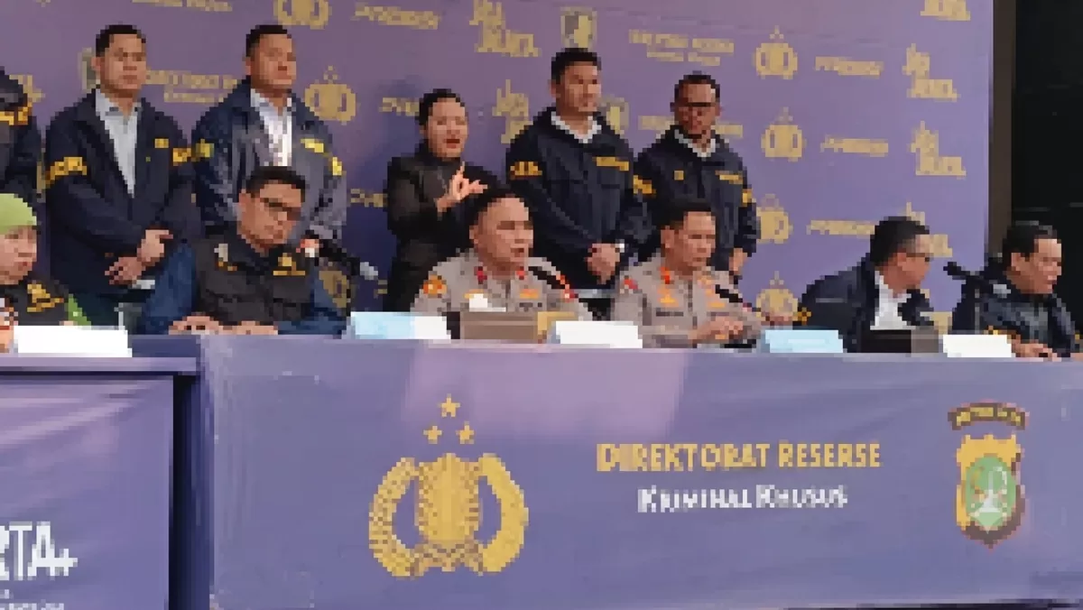Konferensi pers Polda Metro Jaya membongkar sindikat produsen meterai palsu (Foto Ist)