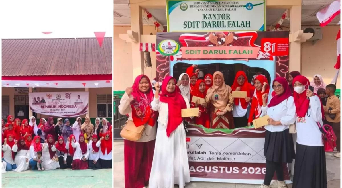 Momen kebersamaan Kepala SDIT Darul Falah, Afrinanda. (Humas Kemenag Batam )