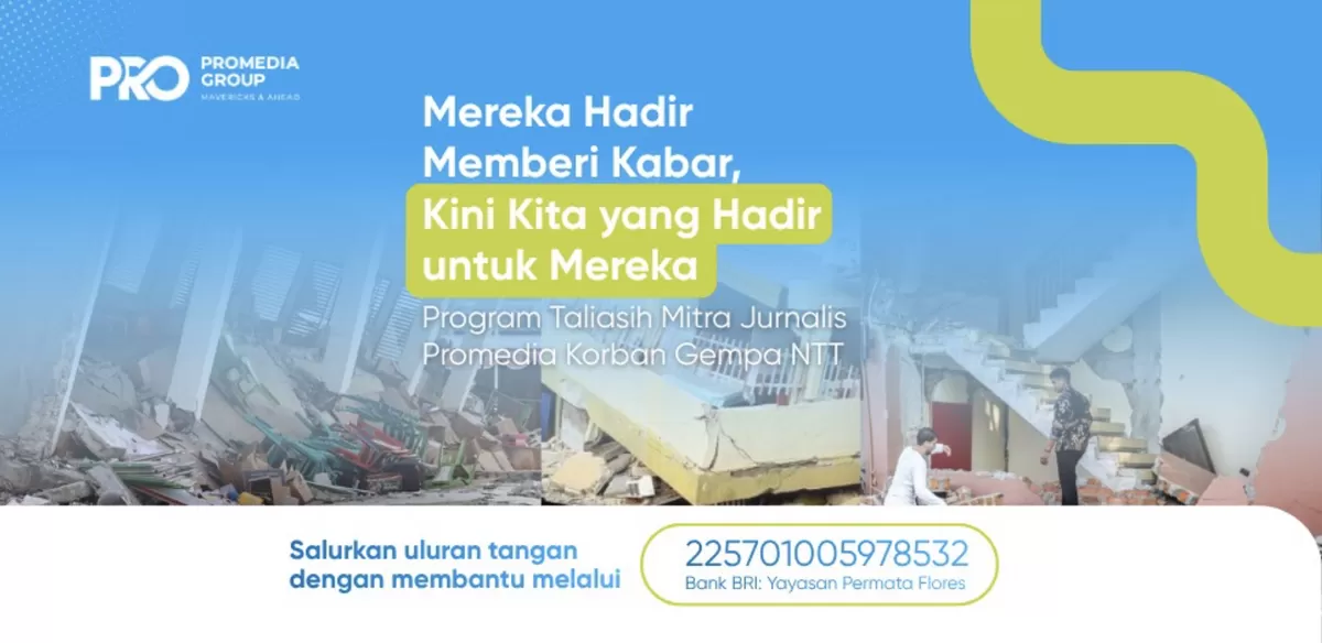 Program tali asih untuk mitra jurnalis Promedia yang menjadi korban gempa NTT. (Dok. Promedia)