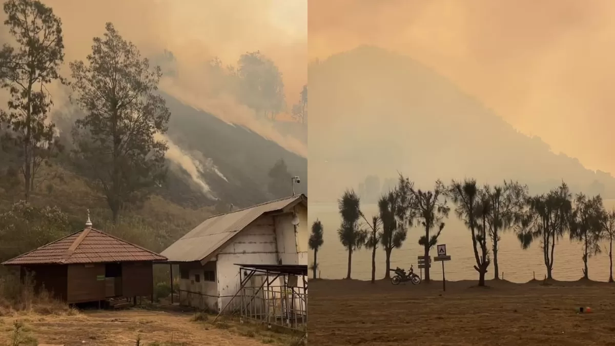 Kawasan Ranu Kumbolo, Gunung Semeru sudah penuh dengan asap karhutla.  (Instagram/arie_kouteng)