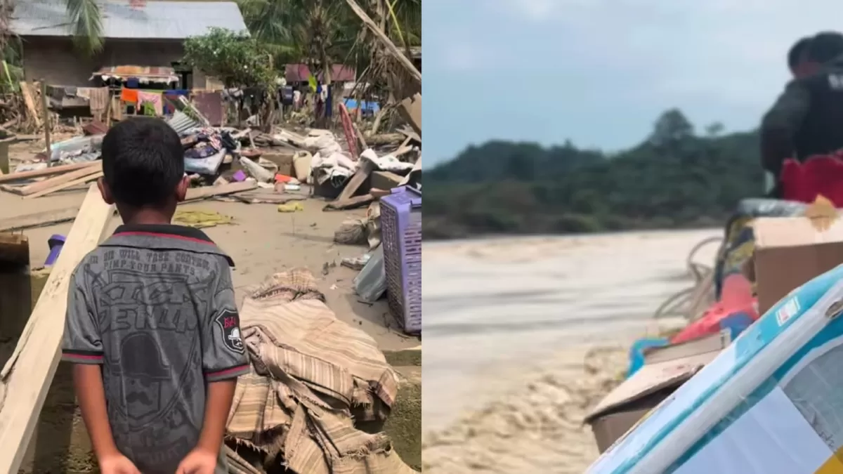 Kondisi Desa Pante Kera di Aceh Timur yang masih terisolir dan membutuhkan bantuan. (Dok. Instagram/robi16.official)