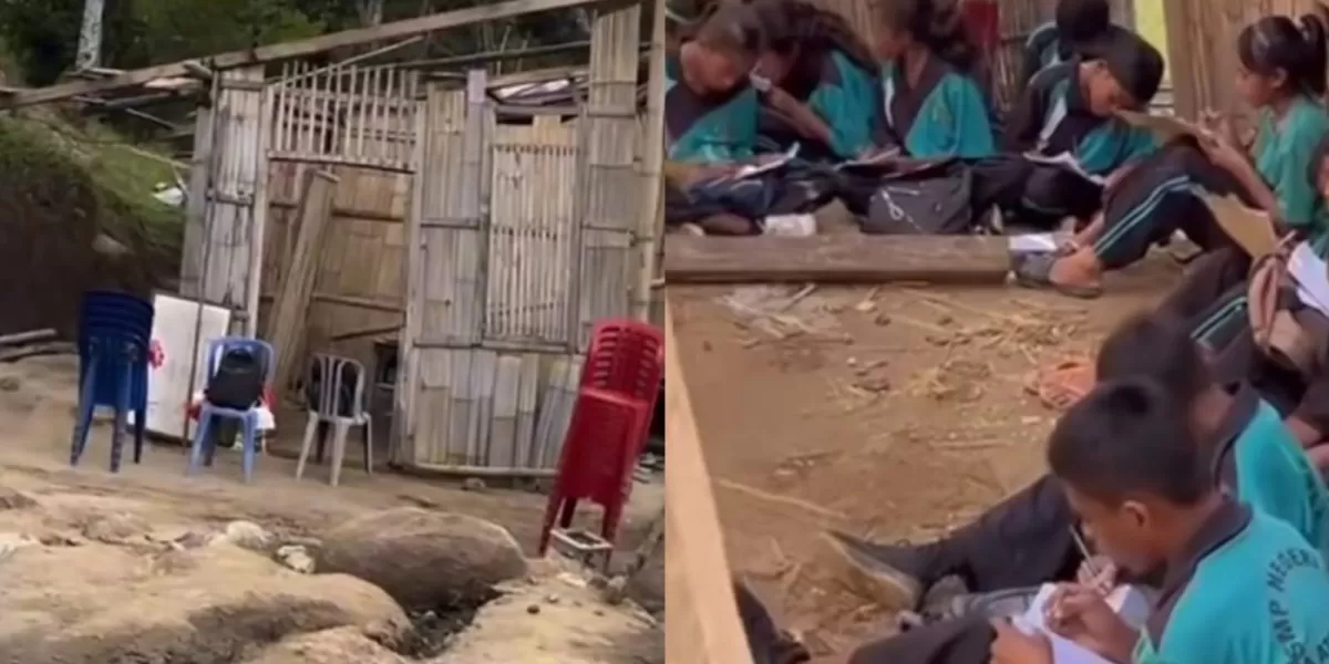 Viral kondisi SMPN 48 Sa Ate Gaikiu di NTT yang memprihatinkan. (Dok. TikTok/niamaris97)