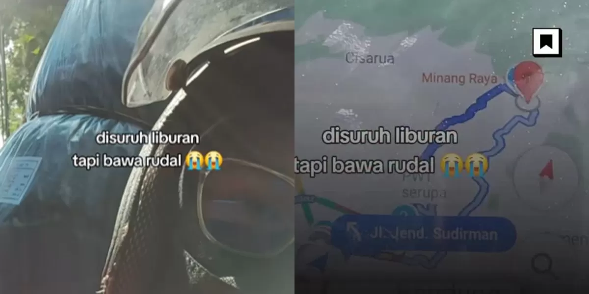 Mengintip perjuangan driver wanita di Bandung yang menggendong paket besar selama perjalanan 1 jam menuju kawasan Lembang. (Dok. TikTok.com/@krenbericis)