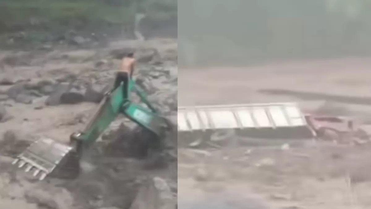 Penambang pasir di sungai lereng Gunung Merapi diterjang banjir lahar dingin usai hujan lebat. (Dok. Instagram/jogja_admin)