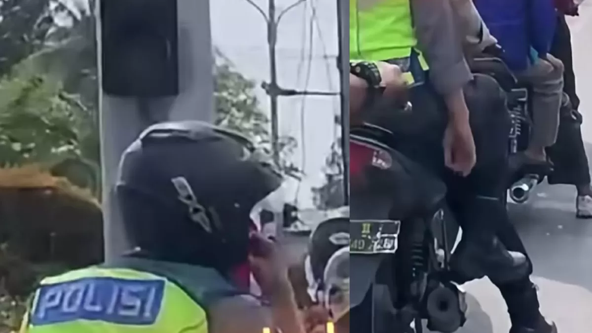 Viral pengendara tegur oknum Polisi karena merokok di jalan raya. (Dok. Instagram/matabukanasbak)