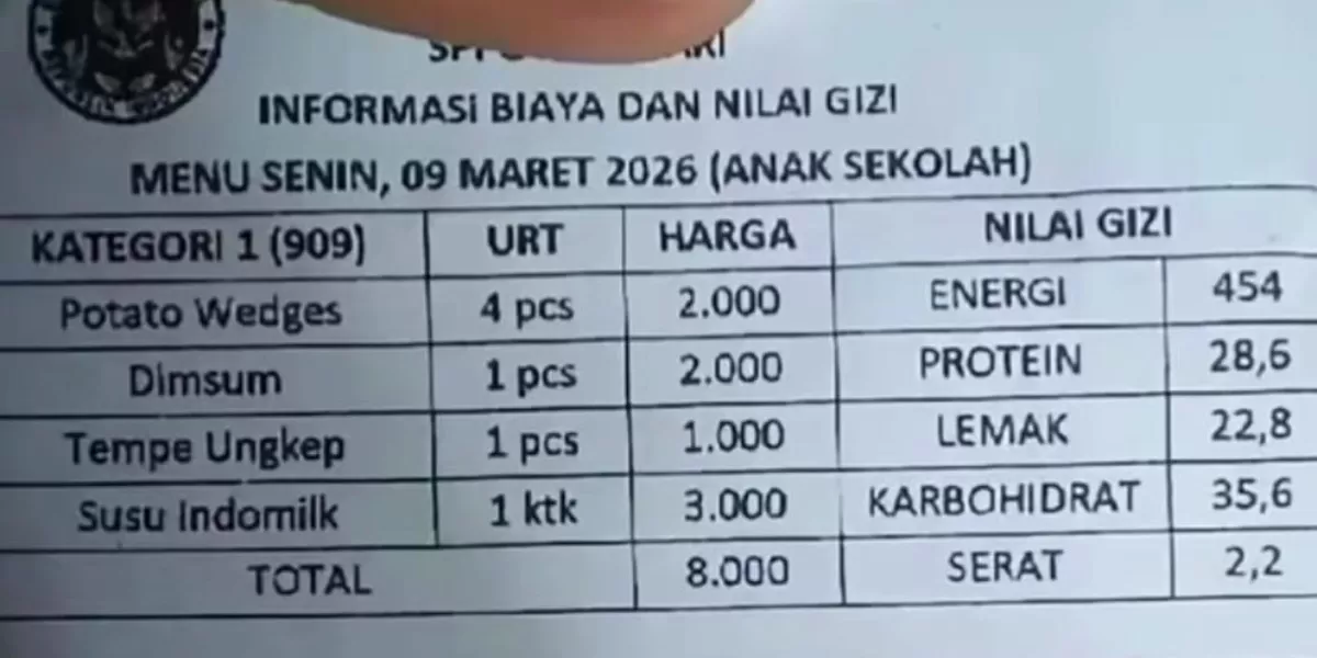 Konten kreator gizi, Hannagizii, menyoroti penulisan laporan nilai gizi dalam MBG Ramadan. (Dok. Instagram/hannagizii)