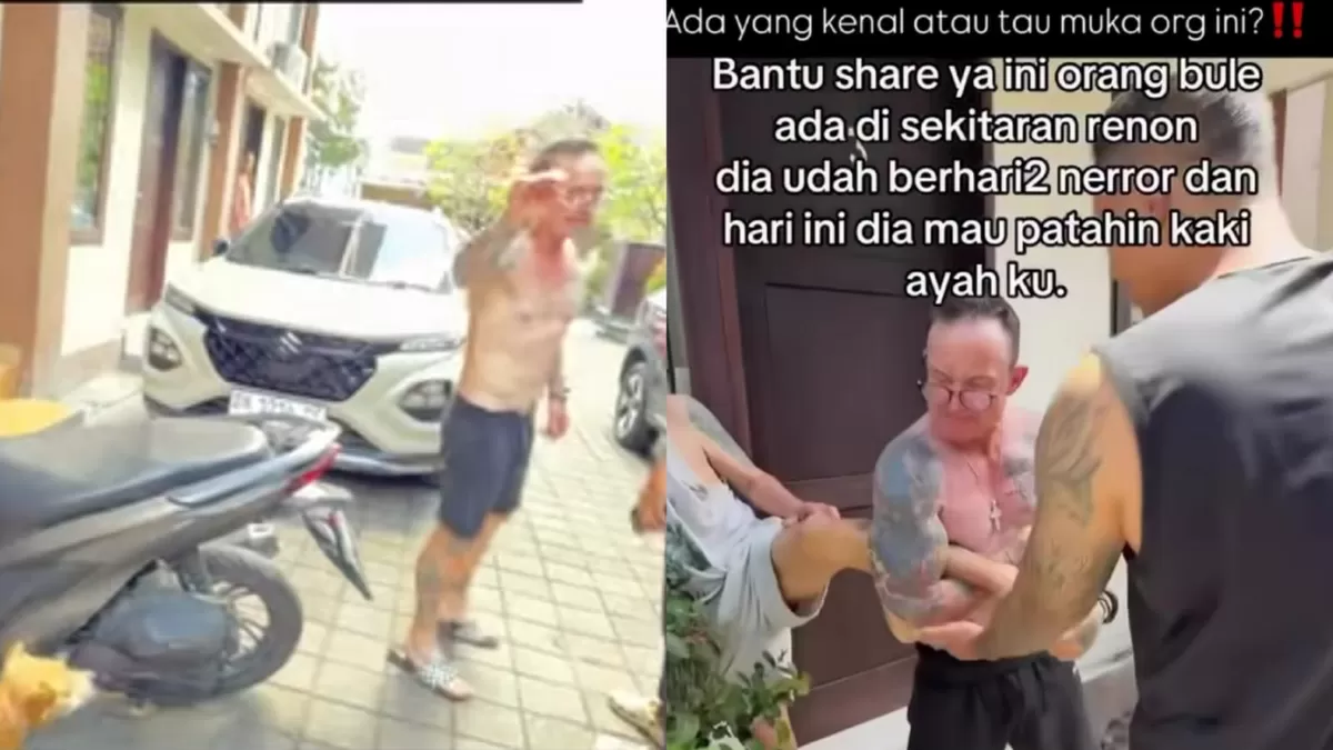 Viral pria WNA di Bali disebut telah melakukan pengancaman kepada warga di Renon, Denpasar Selatan. (Dok. Instagram/shanoncsntikaa)