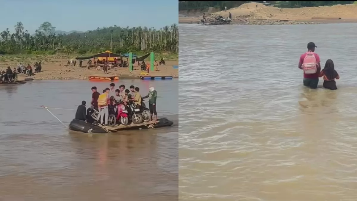 Warga Sawangan, Aceh Utara bagikan kondisi sehari-sehari seberang sungai pascabencana. (Dok. Instagram/rully_xabian)