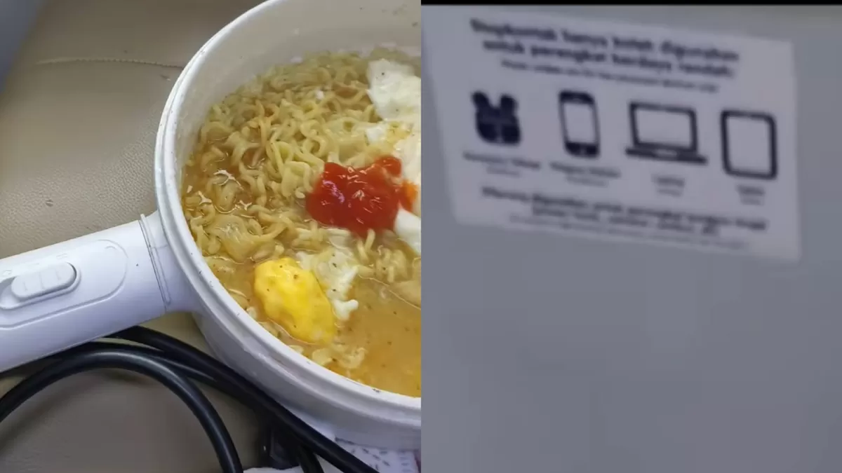 Unggahan viral salah satu penumpang yang memasak mi instan di kereta api. (Dok. Threads/purbamuharni)
