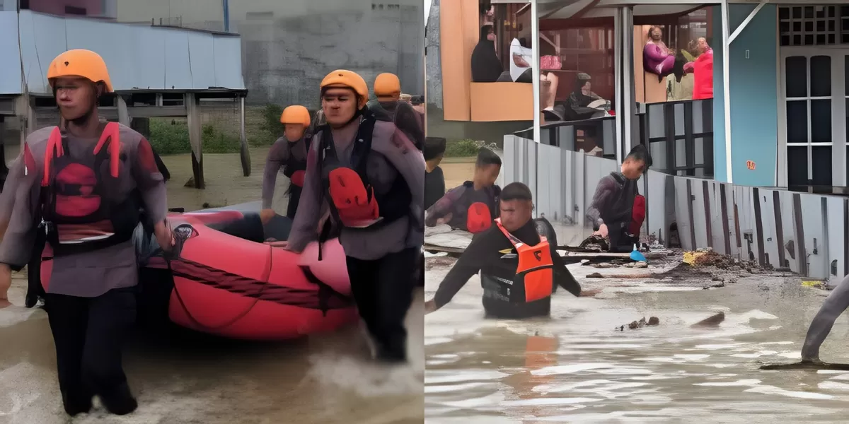 Menyoroti bencana banjir yang melanda 2 wilayah kecamatan di Bone, Sulawesi Selatan, pada Jumat (8/5/2026).  (Dok. Instagram.com/@humaskorpsbrimob)