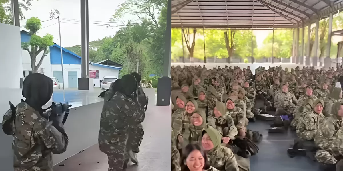 Kemhan menghentikan latihan dasar kemiliteran (latsarmil) bagi para calon manajer Kopdes-KNMP usai ramainya kontroversi di media sosial.  (Instagram.com/@suaraakarrumputt)