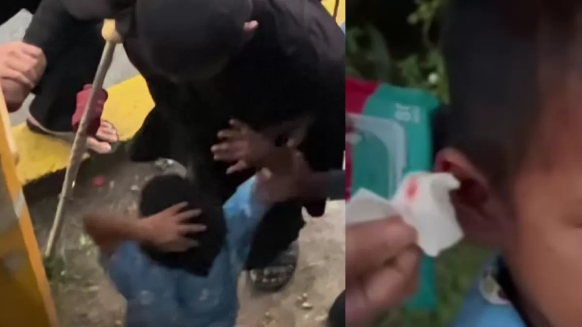 Viral ayah diduga menganiaya anak di JPO Margocity. (Instagram/dinipuspitar)