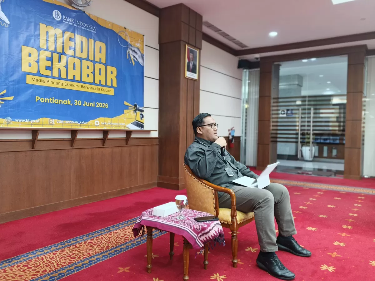 Kepala Perwakilan Bank Indonesia Kalimantan Barat, Doni Septadijaya, saat memimpin kegiatan Media Bekabar: Media Bincang Ekonomi Bersama BI Kalbar, Selasa, 30 Juni 2026.  (Wilhelmus Triputra)
