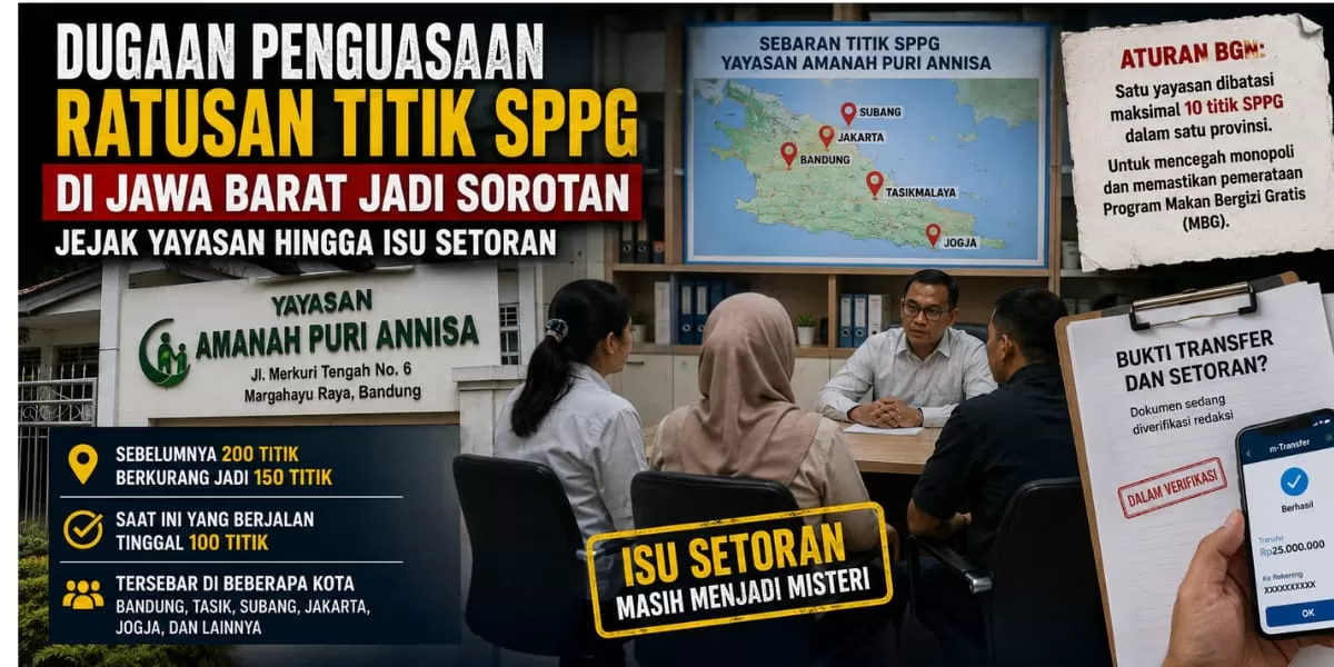 Kantor Yayasan Amanah Puri Annisa di Kota Bandung yang ditelusuri PorosJakarta terkait dugaan pengelolaan SPPG melebihi batas ketentuan BGN.