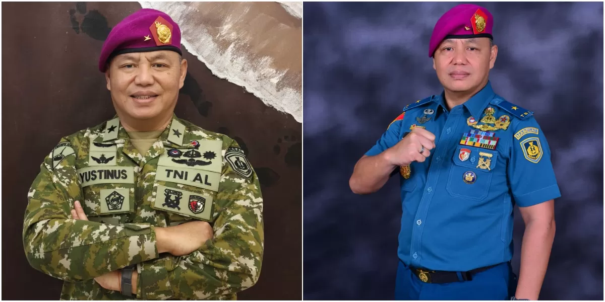 Brigjen TNI (Mar) Yustinus Rudiman SH M.Tr.Hanla M.Tr.(Han) resmi menyandang pangkat Brigadir Jenderal TNI AL setelah mengikuti Laporan Korps Kenaikan Pangkat Perwira Tinggi TNI Angkatan Laut yang dipimpin Kasal Laksamana TNI Dr Muhammad Ali di Wisma Elang Laut, Jakarta Pusat, Jumat (10/07/2026). (Dok. Pontianak Globe)