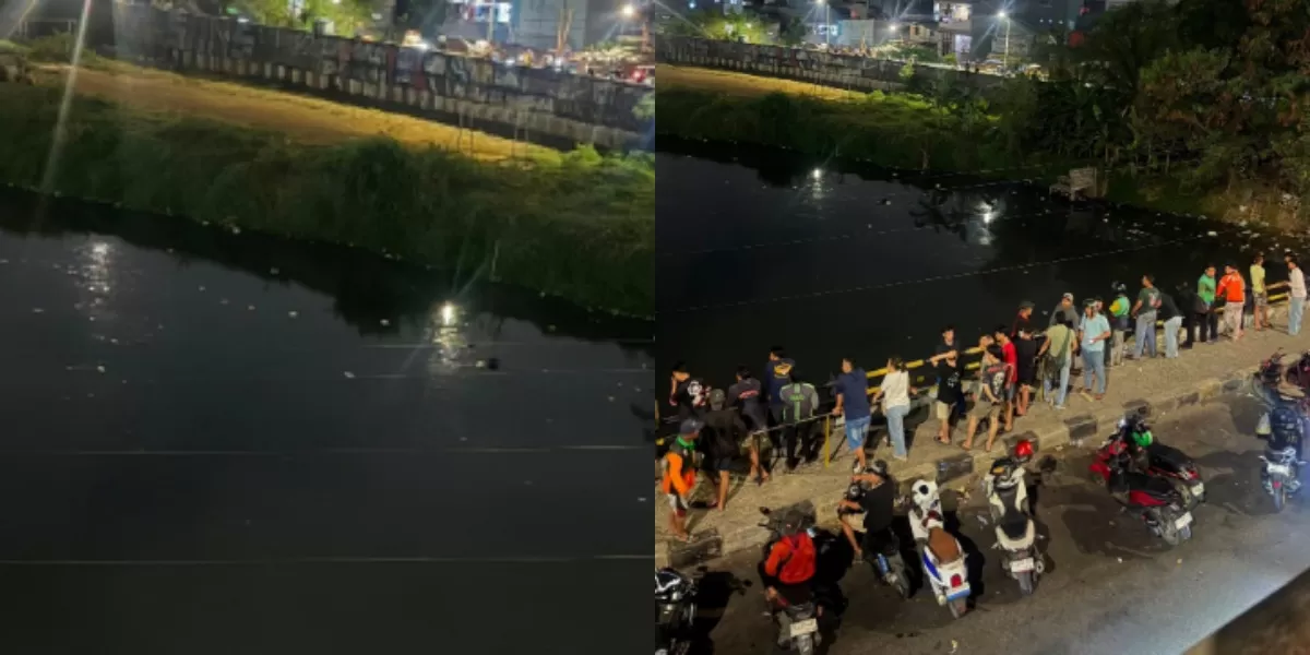 Menyoroti kasus seorang pemuda 19 tahun yang diduga tenggelam di Kali BKB Grogol, Jakarta Barat usai terlibat cekcok dengan pasangannya.  ((Instagram.com/@warga.jakbar)