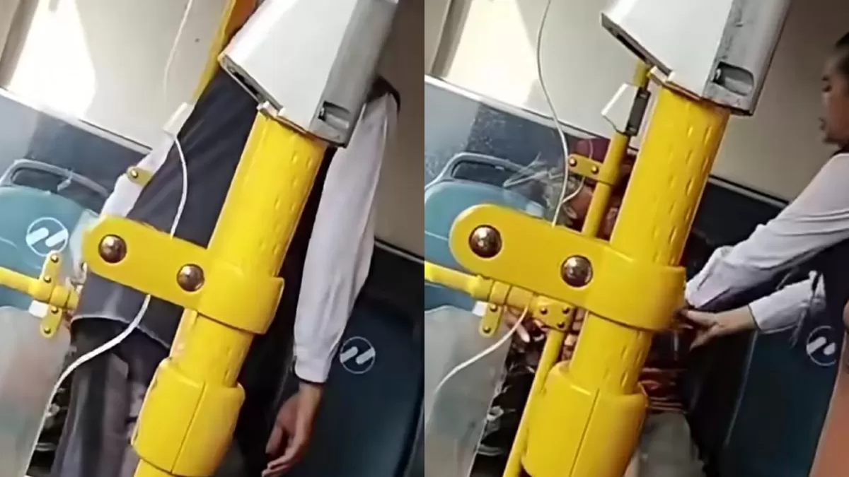 Viral seorang penumpang Transjakarta diturunkan paksa di halte. ( (Instagram/infojkt24jam)