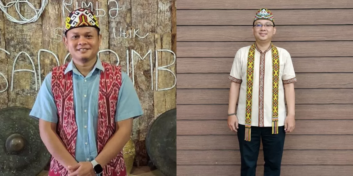 Ketua Pelaksana Harian Wilayah AMAN Kalbar, Tono (kiri) dan Ketua PD AJMAN Kalbar, Ridhoino Kristo Sebastianus Melano. (Dok. Pontianak Globe)