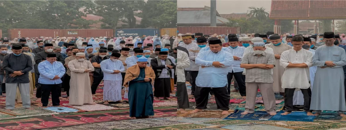 Meluasnya karhutla, mendorong warga Riau menggelar shalat istisqa pada Rabu, 26 Agustus 2026, sebagai ikhtiar spiritual memohon hujan.  (Threads/@husnitamrinofficial_)