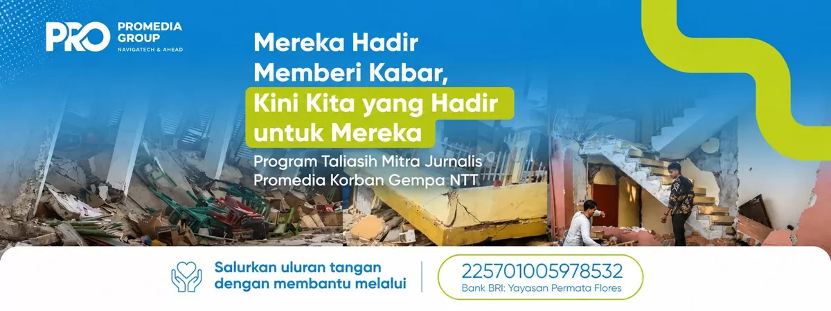 Program tali asih untuk mitra jurnalis Promedia yang menjadi korban gempa NTT.  (Dok. Promedia)