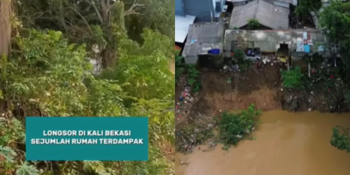 Menyoroti insiden viral terkait bencana longsor yang terjadi di bantaran sungai Tambun Utara, Bekasi. (Instagram.com/@infobekasi) (dims / jurnalmetropolitan.com)