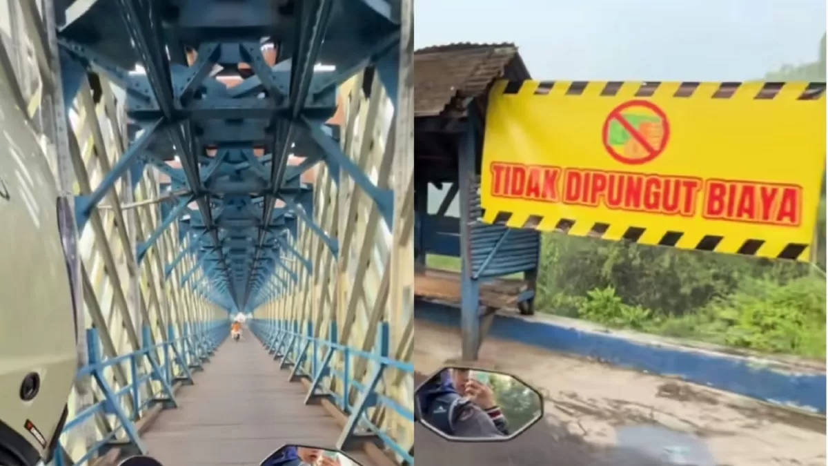 Beragam tanggapan isu dugaan adanya pungutan liar alias pungli di Jembatan Cirahong. (TikTok/mamiikembar)