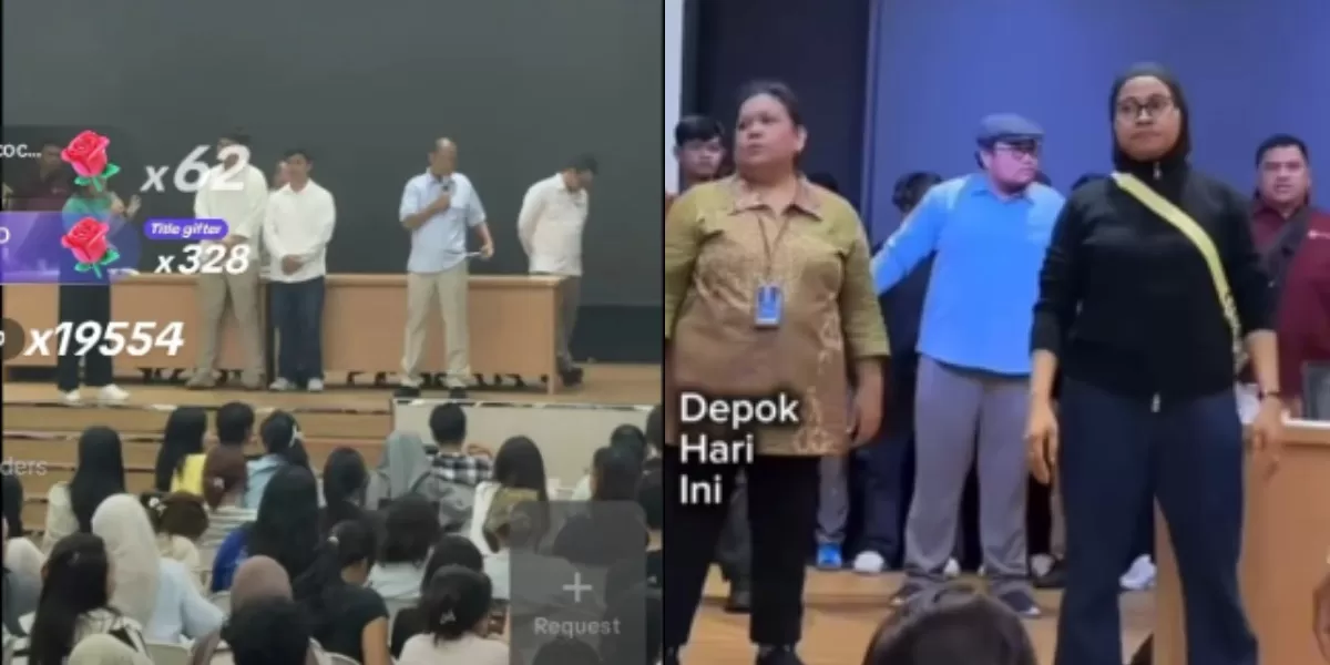 Menyoroti momen pengungkapan 16 mahasiswa FH UI yang menjadi terduga pelaku pelecehan di sidang internal kampus. (Instagram.com/@depokhariini) (dims / jurnalmetropolitan.com)